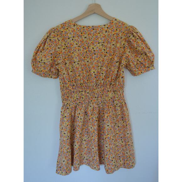 Free People Pennie Yellow Cotton Puff Sleeve Mini Dress - Picture 5 of 6